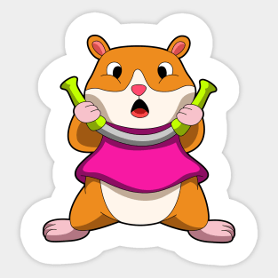 Hamster at Fitness Exercises Sticker